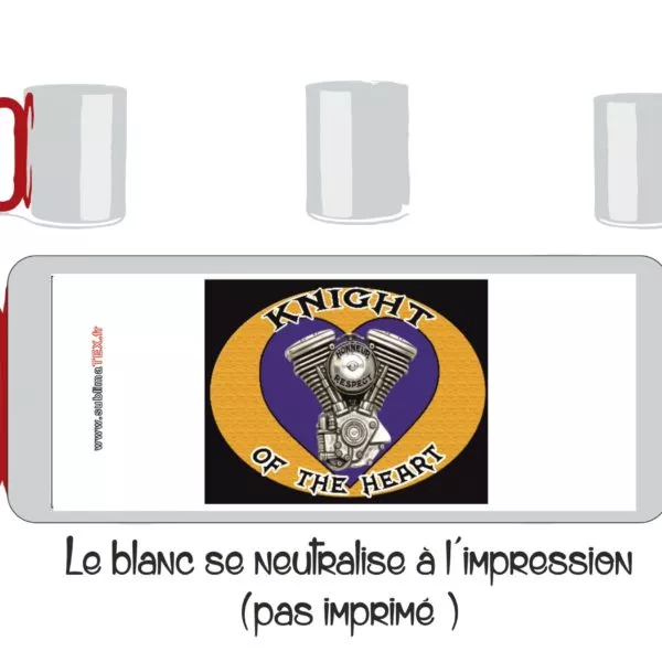 mug inox avec le logo du club de motard des knight of the heartsitué à bollène en vente sur sublimatex