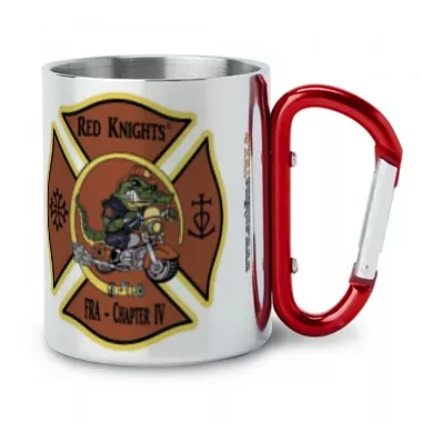 mug inox avec le logo des red knight chapter IV france association ancien pompier motard situé à Uchaud dans le Gard en vente sur sublimatex