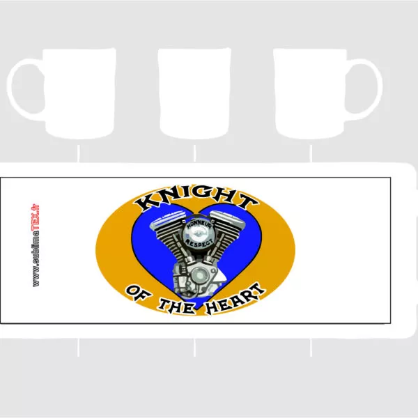 mug logo knight of the heart club situé à bollène vendue sur sublimatex au profit de la sclèrose en plaques